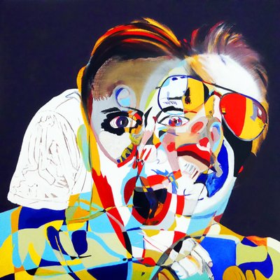 Surportrait : Olivier, Juan  moi, 2019 (oil on canvas) - Benoit Erwann Boucherot