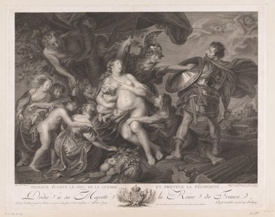 Minerve écarte le dieu de la guerre et protège la fécondité - Benoit Louis Henriquez