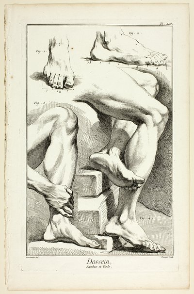Dessin : Jambes et pieds, de l