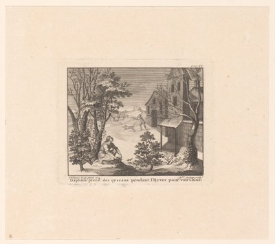 Daphnis à la chasse aux oiseaux en hiver - Benoît Audran (I)