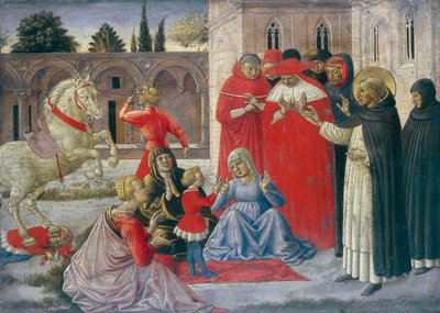 Miracle de Saint Dominique Saint Dominique ressuscitant Napoleone Orsini, vers 1462 - Benozzo Gozzoli