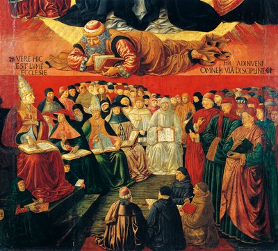 Philosophe arabe Averroès, détail du Triomphe de Saint Thomas d