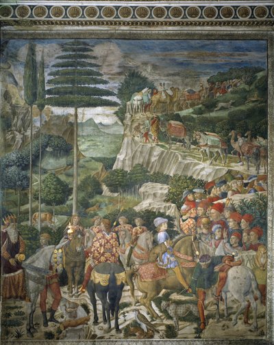 Cortège des Mages avec Julien de Médicis et Joseph II, Patriarche de Constantinople - Benozzo di Lese di Sandro Gozzoli