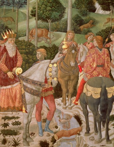 Piero de Medici (1416-69) en tant que Caspar, (détail) de La Procession des Mages, c.1459-60 - Benozzo di Lese di Sandro Gozzoli