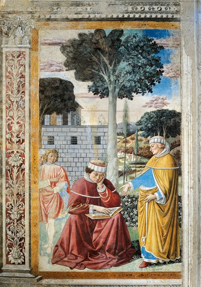 Saint Augustin lisant les épîtres de Saint Paul (détail) - Benozzo di Lese di Sandro Gozzoli