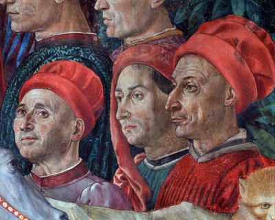 Le voyage des Mages (détail des visages dans le cortège des Mages) - Benozzo di Lese di Sandro Gozzoli