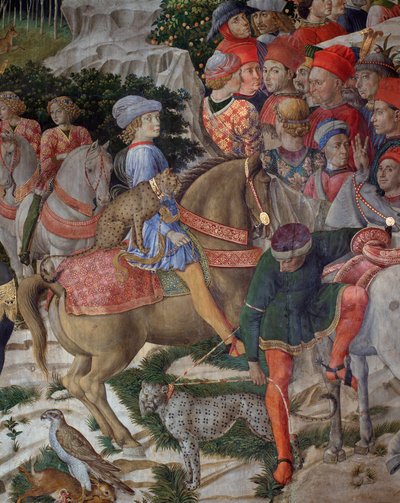 Le Voyage des Mages Cortège des Mages de Jérusalem à Bethléem appelé en italien « Viaggio dei Magi » ou « Cavalcata dei Magi » (détail) - Benozzo di Lese di Sandro Gozzoli