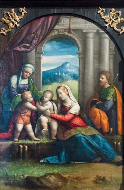 Sainte famille avec Saint Jean et Sainte Élisabeth - Benvenuto Tisi da Garofalo