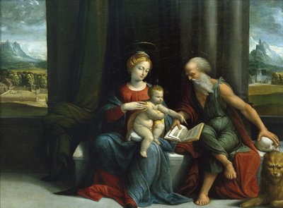 Madone et enfant avec Saint Jérôme - Benvenuto Tisi da Garofalo