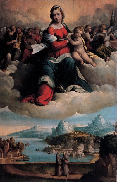 Madone et Enfant en gloire avec les saints Antoine de Padoue et François, 1530 - Benvenuto Tisi da Garofalo