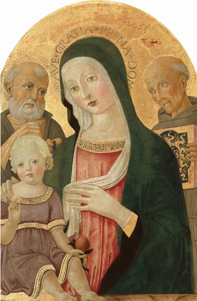 Madone et enfant avec Saint Jérôme et Saint Bernardin de Sienne - Benvenuto di Giovanni