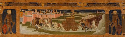 Panneau de prédelle : Triomphe de David (peinture sur bois) - Benvenuto di Giovanni