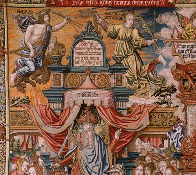 Tapisserie flamande. Série Les Honneurs. La Noblesse. Quatrième tapisserie de la série. Modèle de la cour de Bernard van Orley et Jan Gossaert (Mabuse). Manufacture Pieter van Aelst, Bruxelles. Ca 1550 - Bernaert van (circle of) Orley