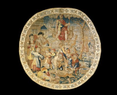Tapisserie allégorique de Bruxelles représentant le mois de décembre de "Les Mois Médaillons", vers 1525 - Bernaert van Orley