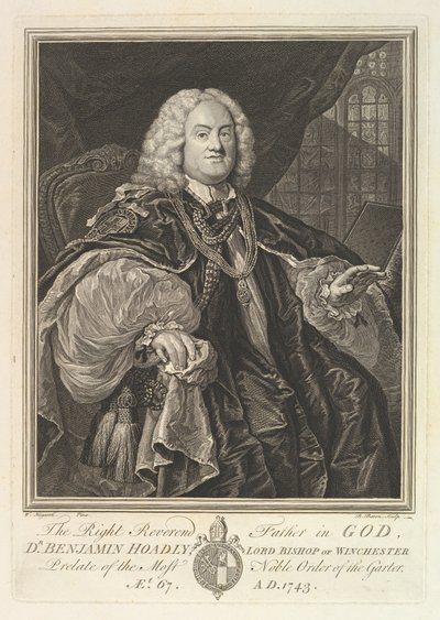 Le Révérend Père en Dieu, Dr. Benjamin Hoadly, évêque de Winchester, prélat..., 1743 - Bernard Baron