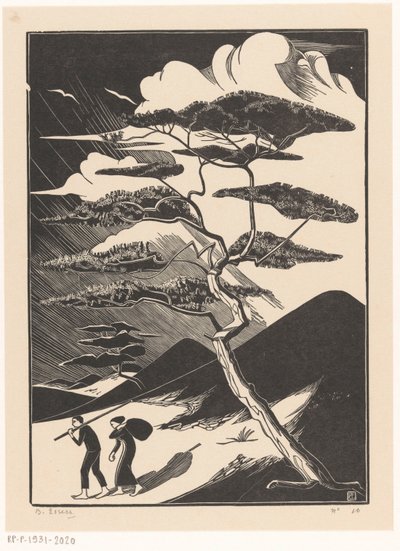 Dune avec deux figures - Bernard Essers (signed by artist)