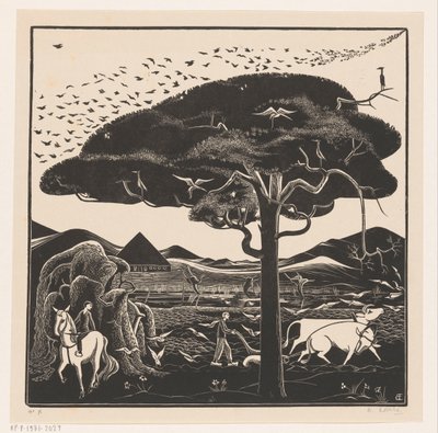 Bœufs labourant - Bernard Essers (signed by artist)