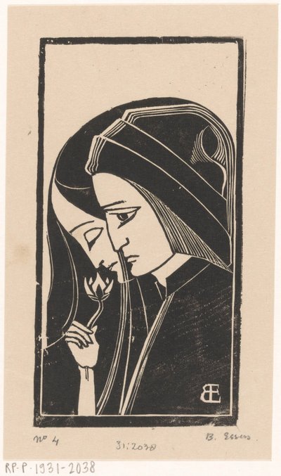 Portrait de Dante Alighieri et Beatrice Portinari - Bernard Essers (signed by artist)