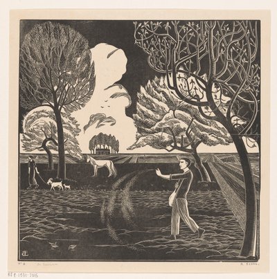 Homme semant - Bernard Essers (signed by artist)