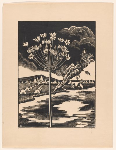 Fleur de cygne dans un paysage - Bernard Essers (signed by artist)