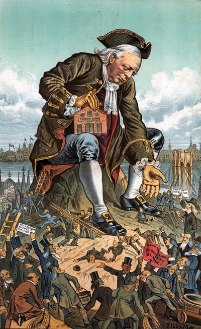 Gulliver et les Lilliputiens, 1885 - Bernard Gillam