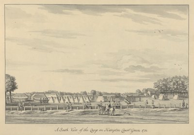Vue sud du camp sur Hampton Court Green 1731, 1731-33 - Bernard III Lens