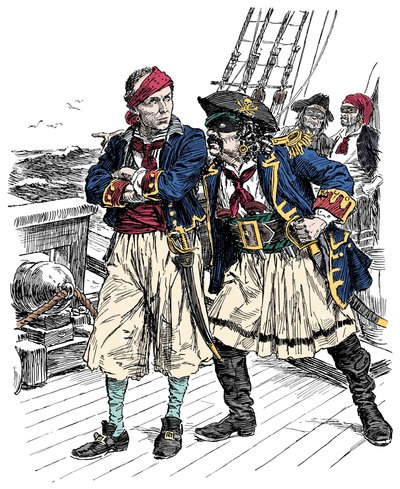 Deux pirates menaçants Illustration de Bernard Partridge (1861-1945) de 