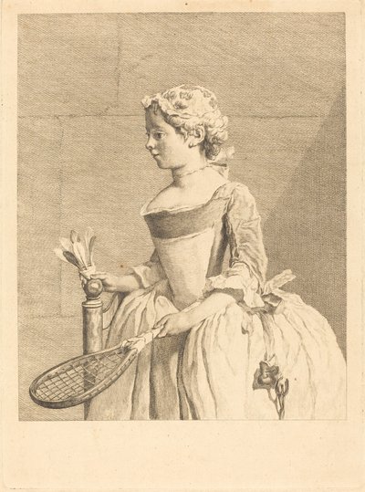 Jeune fille au volant - Bernard Lépicié after Jean Siméon Chardin