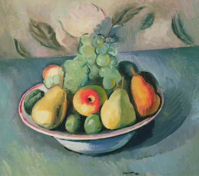 Nature morte de fruits dans un bol - Bernard Meninsky