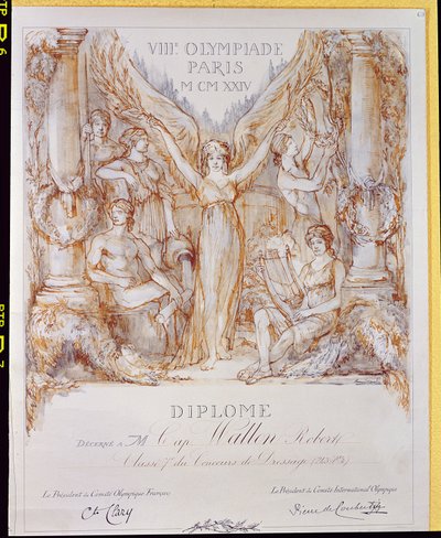 Diplôme de la VIIIe Olympiade, tenue à Paris - Bernard Naudin