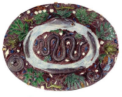 Plat en faïence avec serpents et batraciens. Diamètre 0,52 m. XVIe siècle. Réalisé par Bernard Palissy. Sèvres, Musée national de la céramique - Bernard Palissy