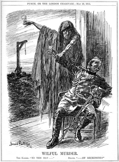 Dessin humoristique de Punch sur le naufrage du Lusitania - Bernard Partridge