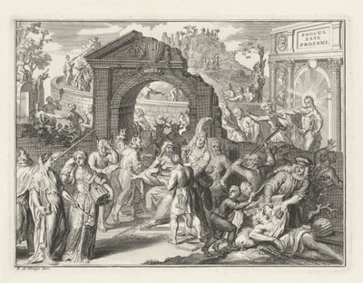 Caricature sur la lutte pour le théâtre, vers 1685 - Bernard Picart (attributed to)