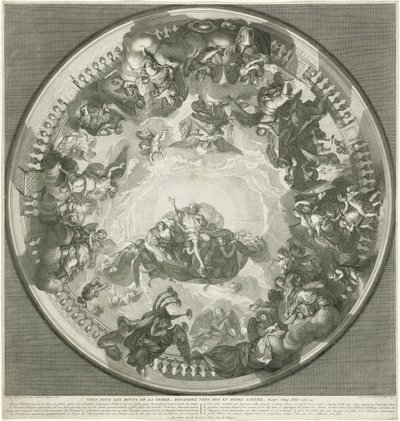 Plafond avec Christ envoyant le Saint-Esprit sur terre - Bernard Picart (workshop of)