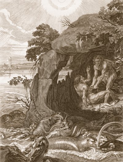 Aristée contraint Protée de révéler ses oracles, 1731 - Bernard Picart