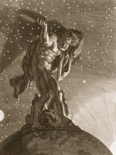 Atlas soutient les cieux sur ses épaules, 1731 - Bernard Picart
