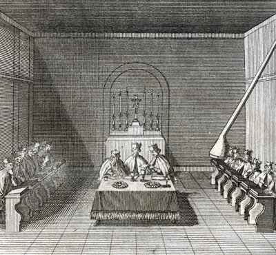 Différentes étapes du conclave, réunion des cardinaux pour l