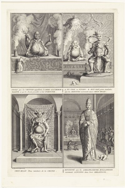 Quatre dieux chinois, 1728 - Bernard Picart