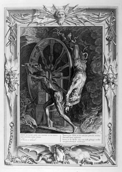 Ixion en Tartare sur la roue, 1733 - Bernard Picart
