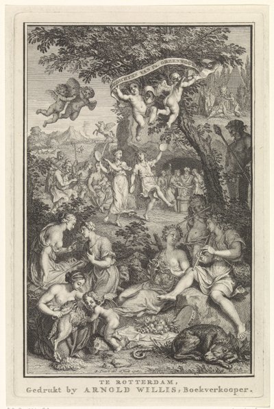 Paysage avec bergers et bergères (page de titre pour : F. Greenwood, Gedichten, 1719) - Bernard Picart