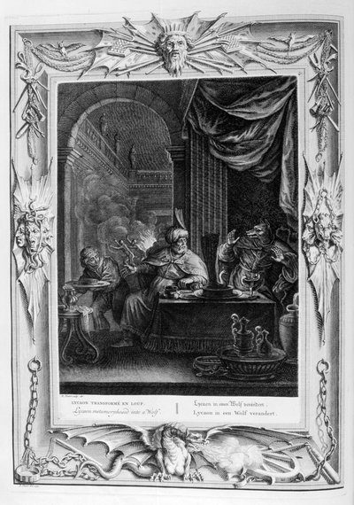 Lycaon métamorphosé en loup, 1733 - Bernard Picart