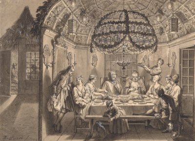 Repas dans la cabane pendant la fête des Tabernacles - Bernard Picart