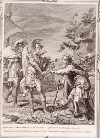 Phinée est Délivré des Harpies par Calais et Zétès, 1731 - Bernard Picart