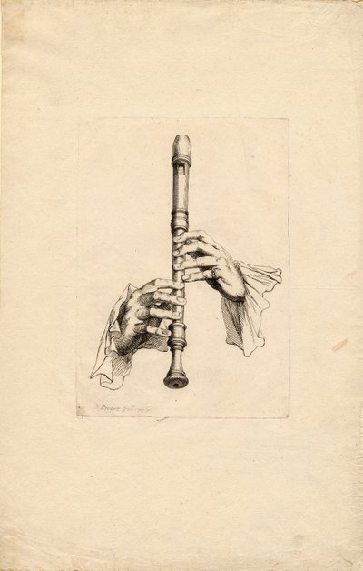 Mains de joueurs de flûte à bec, vers 1700 - Bernard Picart