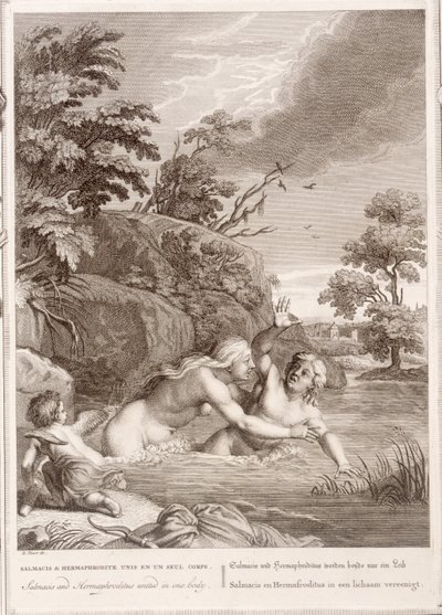 Salmacis et Hermaphrodite unis en un seul corps, 1731 - Bernard Picart