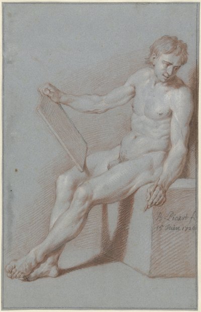 Nu académique assis, en tant que dessinateur - Bernard Picart