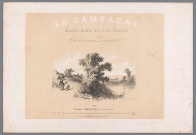 Couverture pour six estampes représentant la vie à la campagne (La Campagne. Études variées aux deux Crayons par les premiers Paysagistes) - Bernard Romain Julien