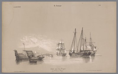 Navires à voile dans le port (La Campagne. Études variées aux deux Crayons) - Bernard Romain Julien