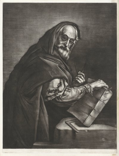 Philosophe avec un compas et un livre - Bernard Vaillant