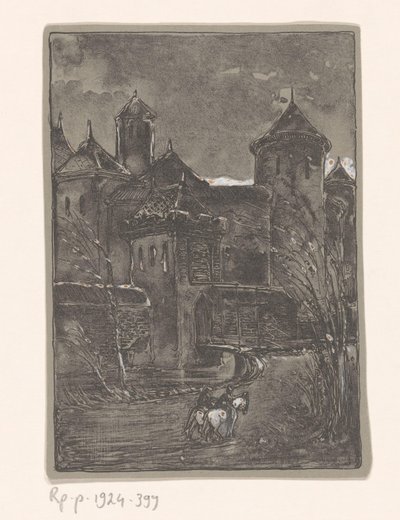 Château avec deux cavaliers - Bernard Willem Wierink